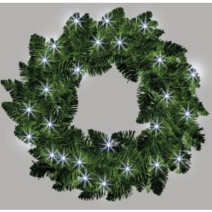 B/O Prelit Green Imperial Pine W Wreath-55cm 