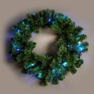 B/O Prelit Green Alaskan Pine W Wreath-55cm