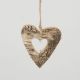 Bark Effect Wooden Heart Decoration