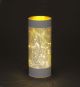B/O LED Vase Silver Feather Design