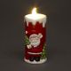 B/O LED Ceramic Santa Candle
