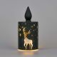 LED Black Glass Candle/Stag
