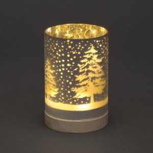 B/O LED Silver Vase/Snowfall