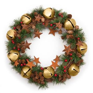Jingle Bell Wreath with Gold Bells